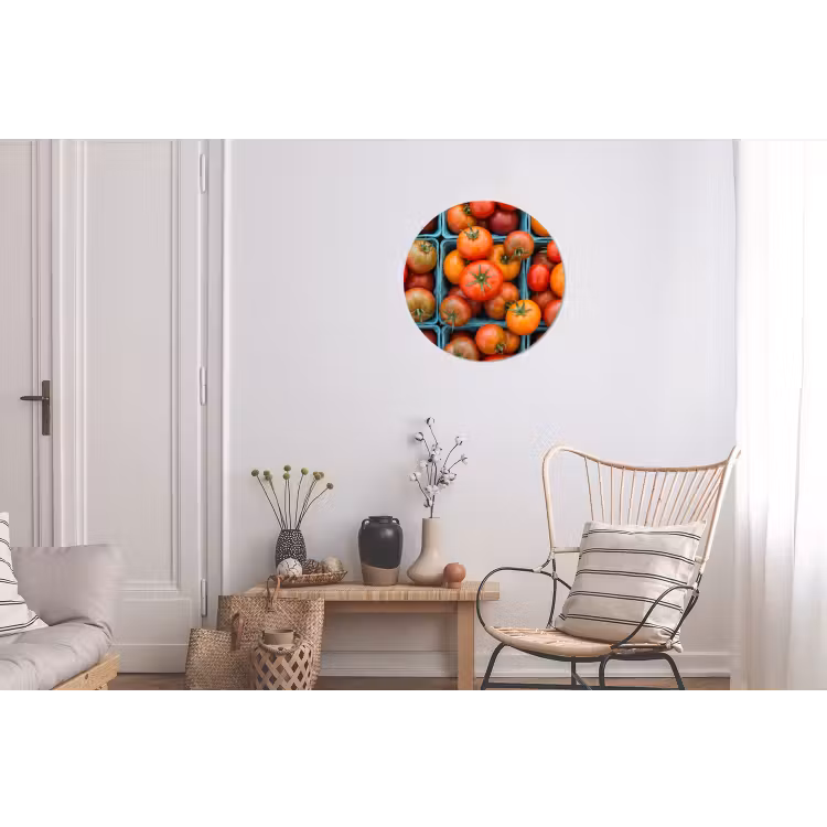 Wall circle - Aluminum - Tomatoes - Food - Colorful - Tomaten - Eten - Kleurrijk Wandcirkel aluminium klein
