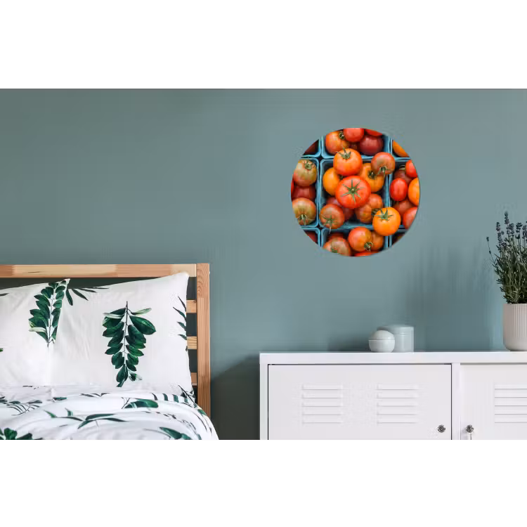 Wall circle - Aluminum - Tomatoes - Food - Colorful - Tomaten - Eten - Kleurrijk Wandcirkel aluminium klein
