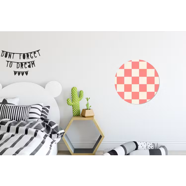 Traditioneel - Patroon - Roze Wandcirkel aluminium klein 190 -kinderkamer