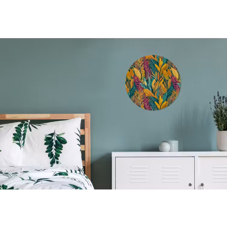 Tropische - Botanisch - Patroon - Kleurrijk - Exotisch Wandcirkel aluminium klein 190 -slaapkamer