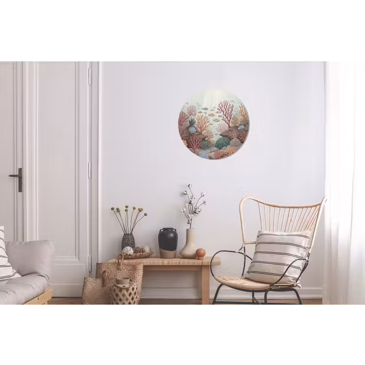 Onderwater - Koraal - Vis - Natuur Wandcirkel aluminium klein -woonkamer