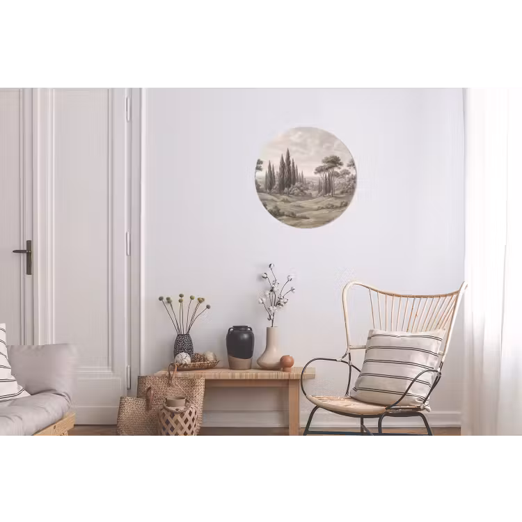 Vallei - Bos - Natuur - Groen Wandcirkel aluminium klein -woonkamer