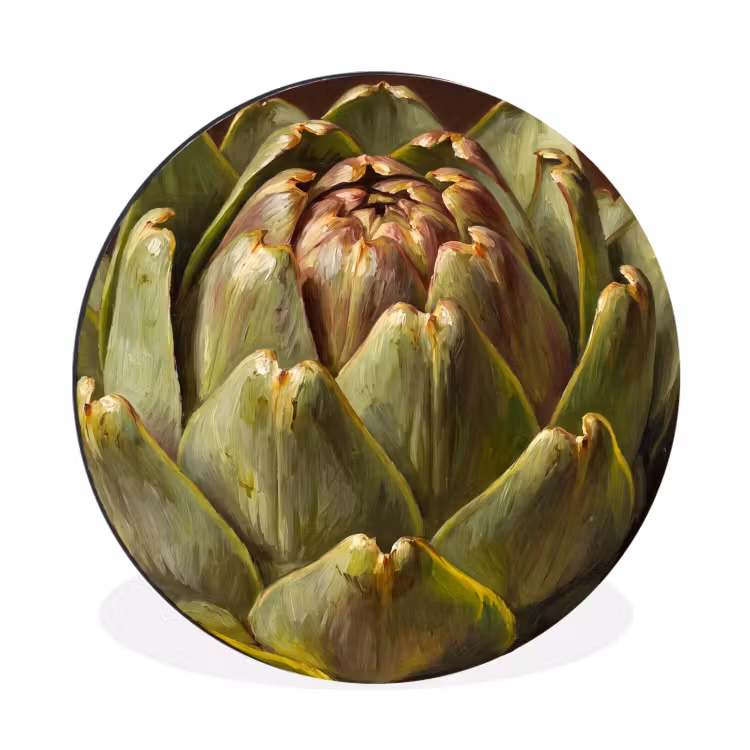 Wall circle - Aluminum - Vegetable - Artichoke - Green - Groente - Artisjok - Groen Wandcirkel aluminium klein