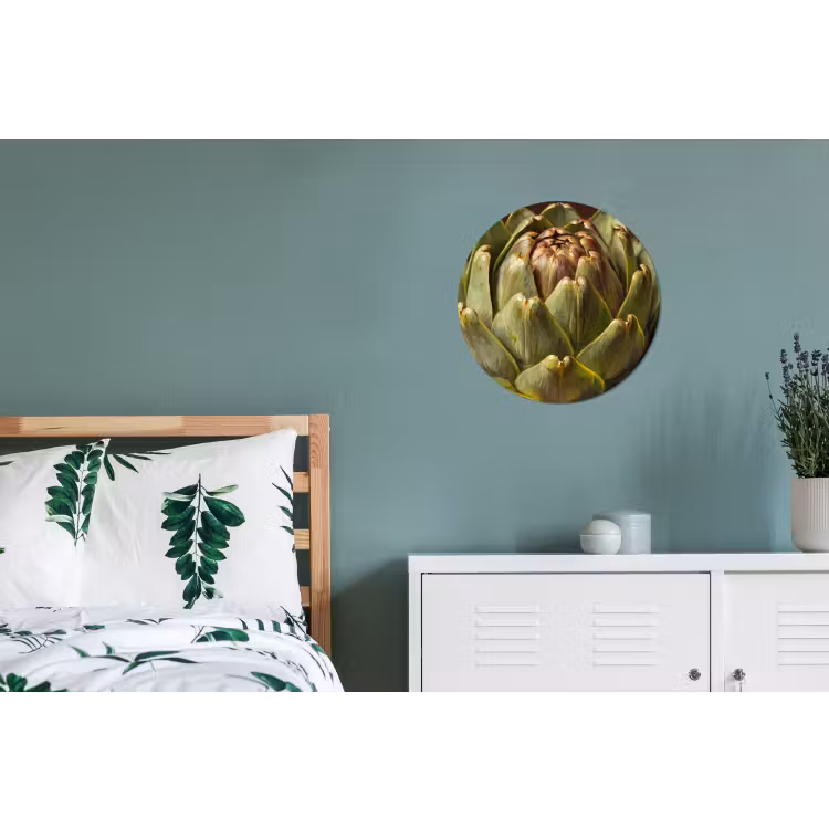 Wall circle - Aluminum - Vegetable - Artichoke - Green - Groente - Artisjok - Groen Wandcirkel aluminium klein