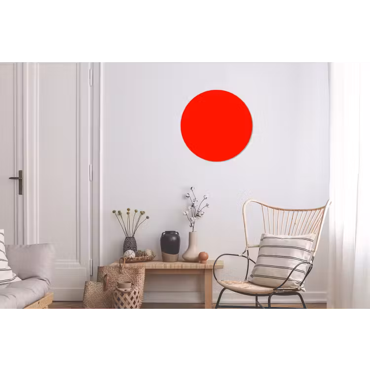 Vibrant - Vermilion - Rood Wandcirkel aluminium klein 190 -woonkamer