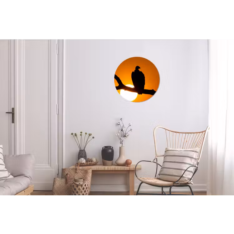 Gier - Tak - Zon - Oranje Wandcirkel aluminium klein -woonkamer