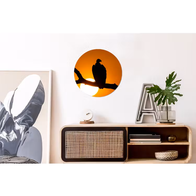 Gier - Tak - Zon - Oranje Wandcirkel aluminium klein -kantoor