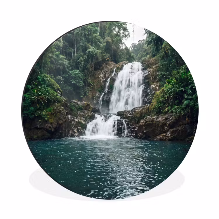Waterfall - Forest - Nature - Greenkhgyguyg Wandcirkel aluminium klein -3d