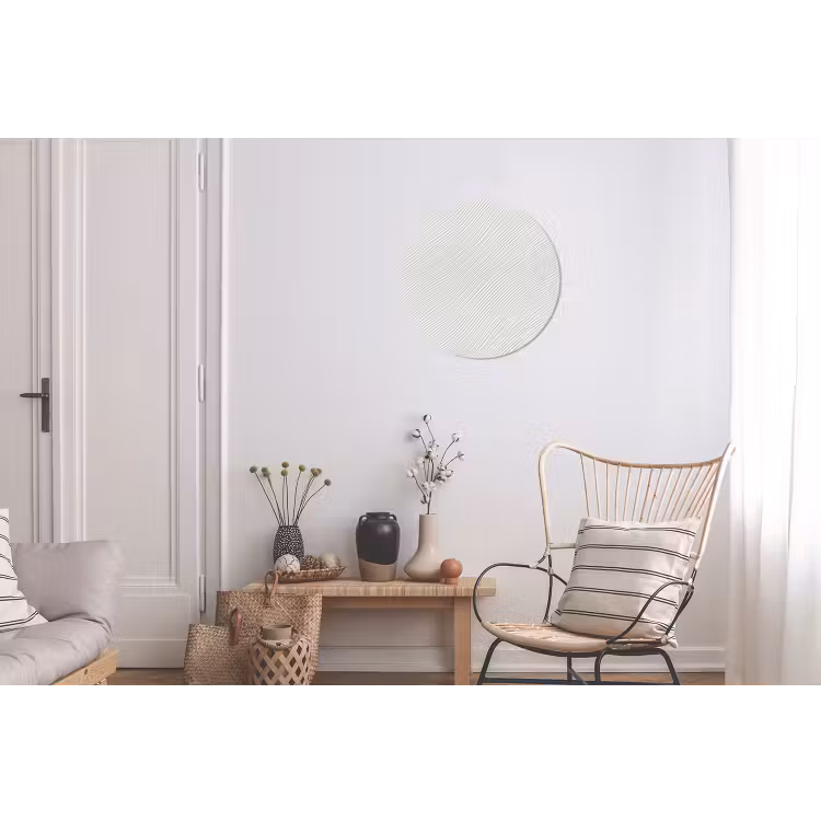 Golven - Ribbels - Wit Wandcirkel aluminium klein 190 -woonkamer