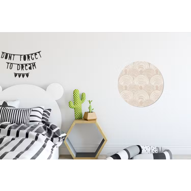 Golven - Structuur - Beige Wandcirkel aluminium klein 190 -kinderkamer
