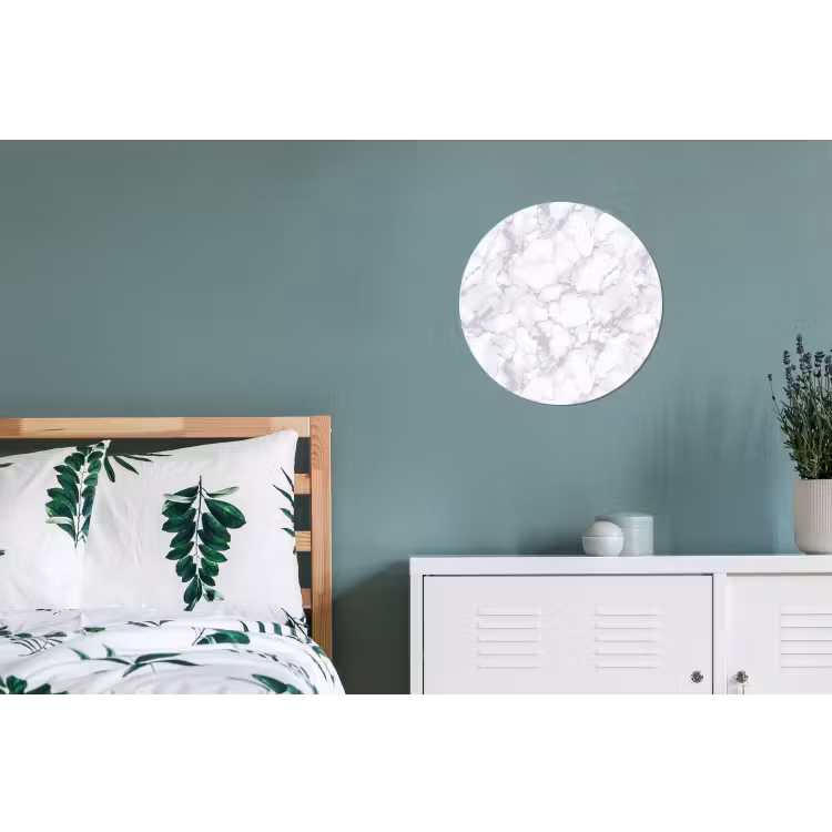 Wit - Marmer - Grijs Wandcirkel aluminium klein 190 -slaapkamer