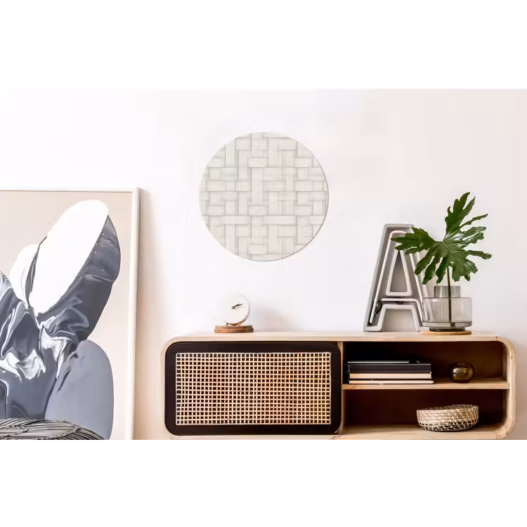 Vlechtwerk - Banen - Beige Wandcirkel aluminium klein 190 -kantoor