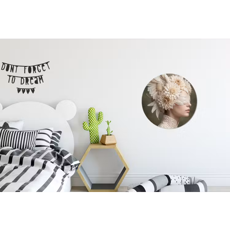 Vleugels - Vrouw - Wit Wandcirkel aluminium klein -kinderkamer