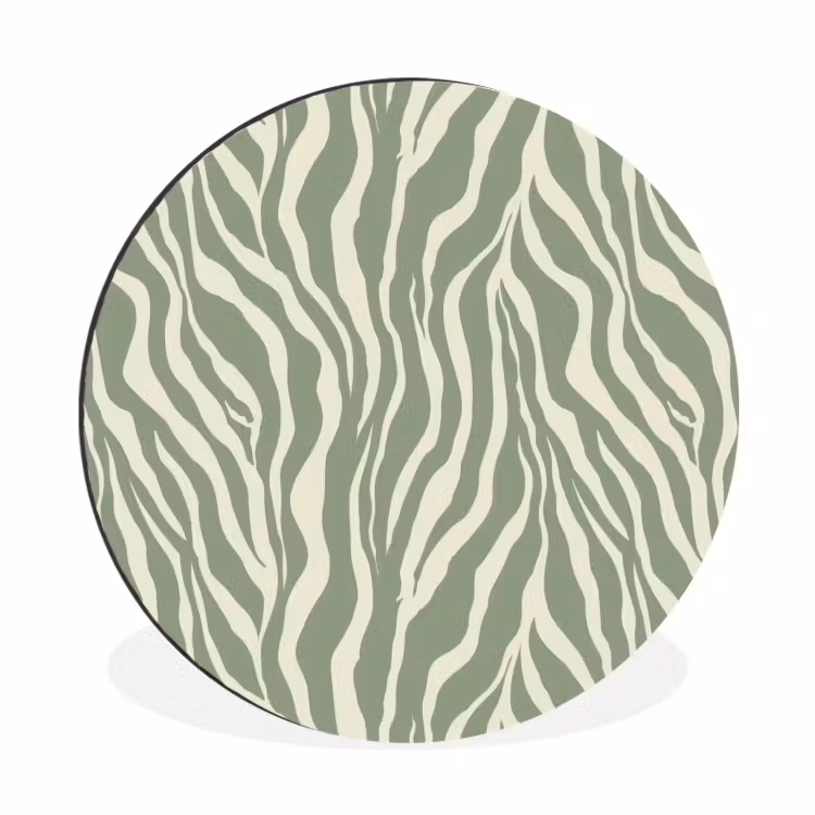 Zebra - Motief - Groen Wandcirkel aluminium klein 190 -3d