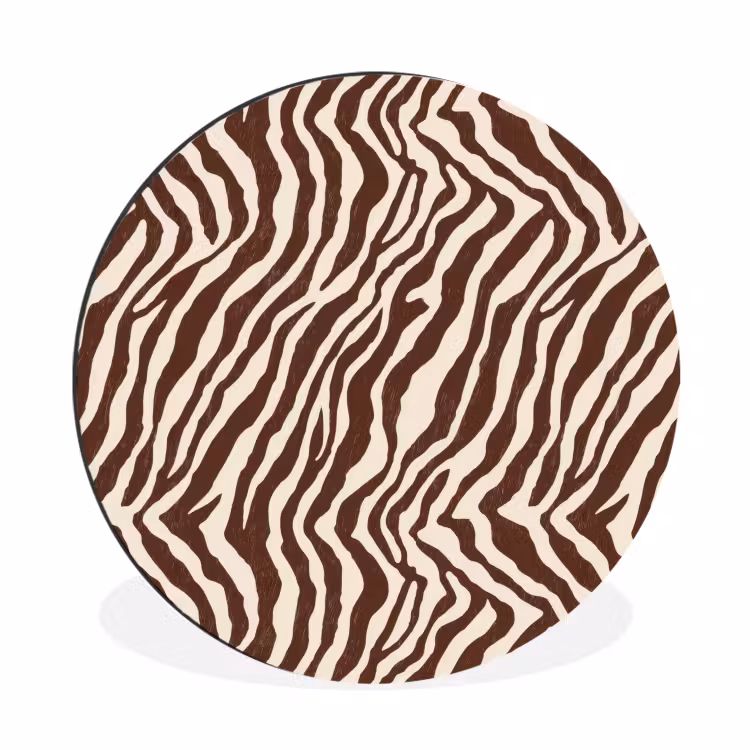 Zebra - Patroon - Zwart - Wit Wandcirkel aluminium klein 190 -3d