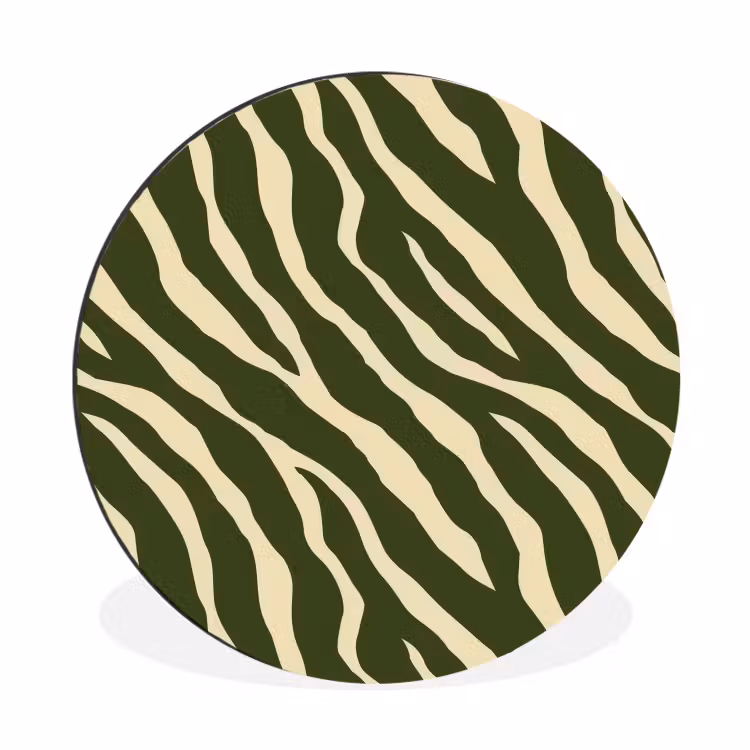 Zebra - Patroon - Groen Wandcirkel aluminium klein 190 -3d