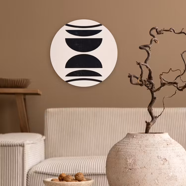 Wall circle - Glass - Abstract - Shapes - Black - Abstract - Vormen - Zwart Wandcirkel plexiglas klein