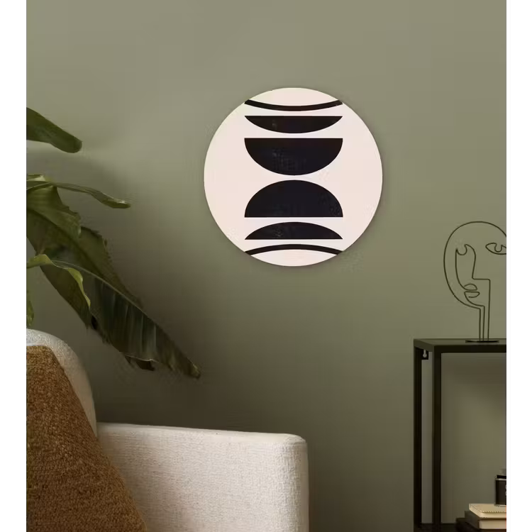 Wall circle - Glass - Abstract - Shapes - Black - Abstract - Vormen - Zwart Wandcirkel plexiglas klein