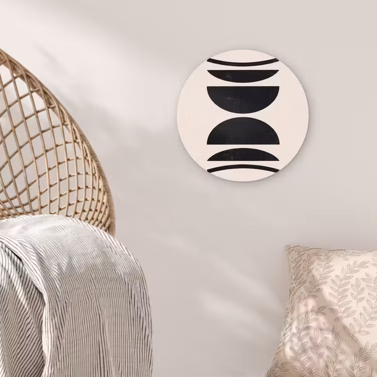 Wall circle - Glass - Abstract - Shapes - Black - Abstract - Vormen - Zwart Wandcirkel plexiglas klein