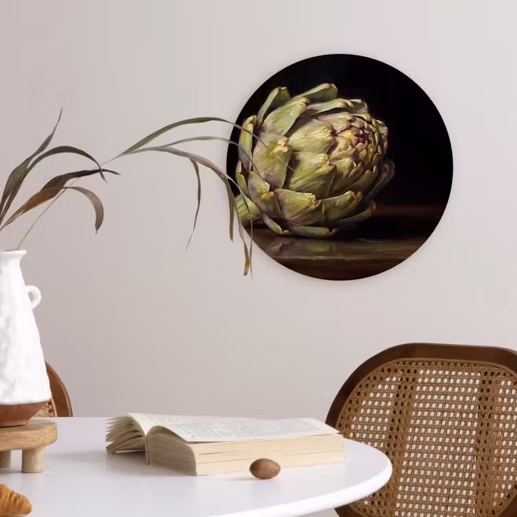 Wall circle - Glass - Artichoke - Food - Classic - Artichok - Eten - Klassiek Wandcirkel plexiglas klein