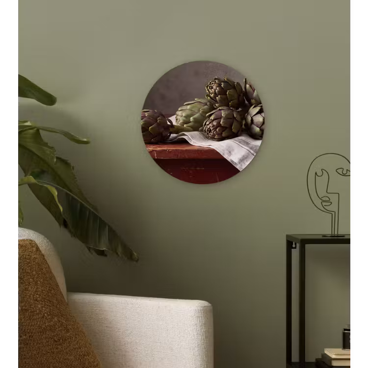 Wall circle - Glass - Artichoke - Food - Rustic - Artisjok - Eten - Rustiek Wandcirkel plexiglas klein