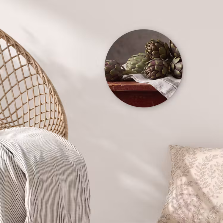 Wall circle - Glass - Artichoke - Food - Rustic - Artisjok - Eten - Rustiek Wandcirkel plexiglas klein