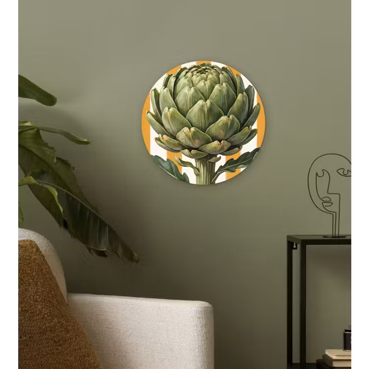 Wall circle - Glass - Artichoke - Modern - Vegetable - Artisjok - Modern - Groente Wandcirkel plexiglas klein
