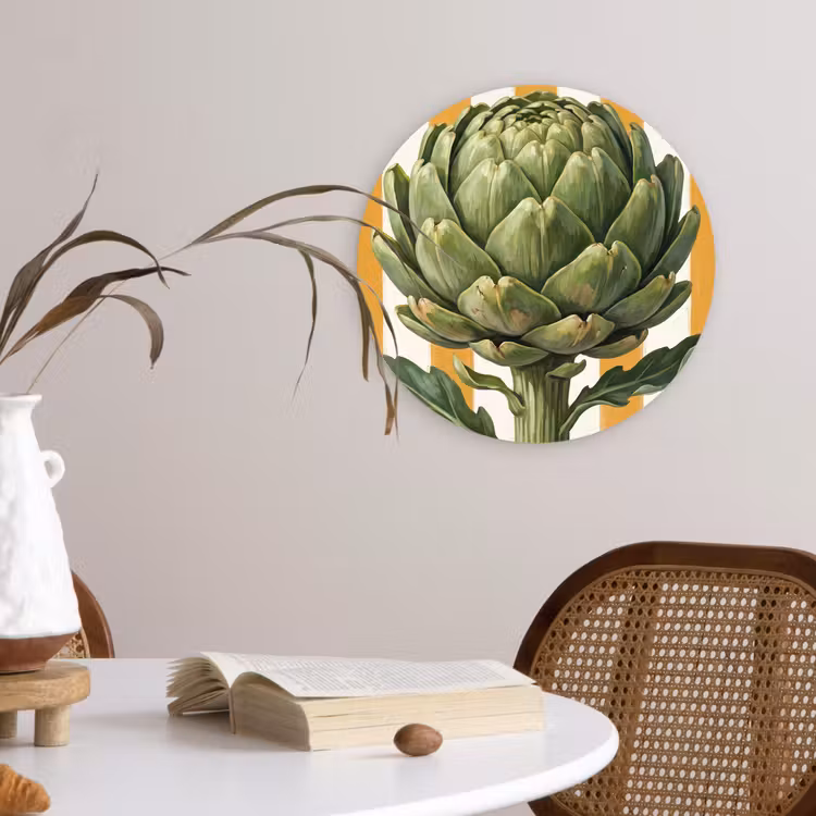 Wall circle - Glass - Artichoke - Modern - Vegetable - Artisjok - Modern - Groente Wandcirkel plexiglas klein