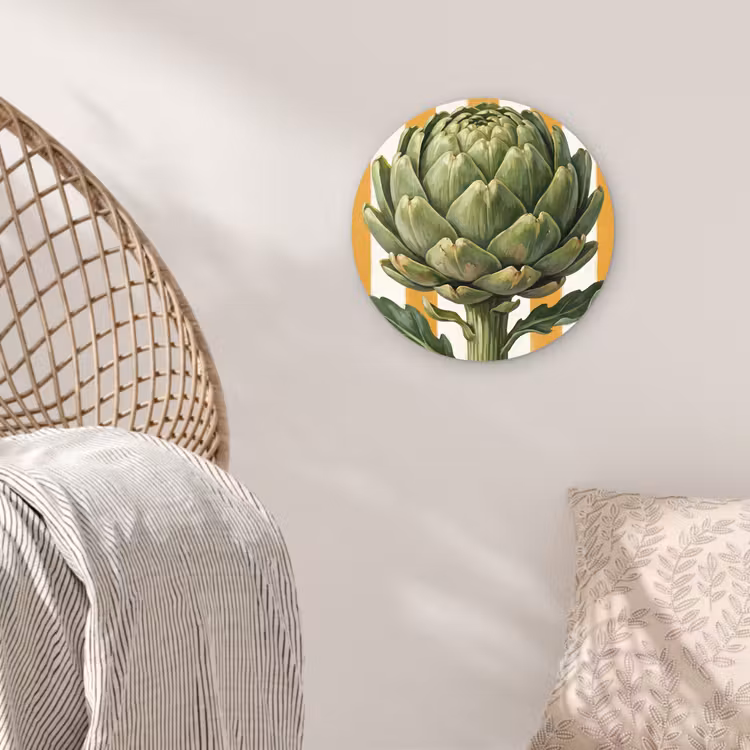 Wall circle - Glass - Artichoke - Modern - Vegetable - Artisjok - Modern - Groente Wandcirkel plexiglas klein