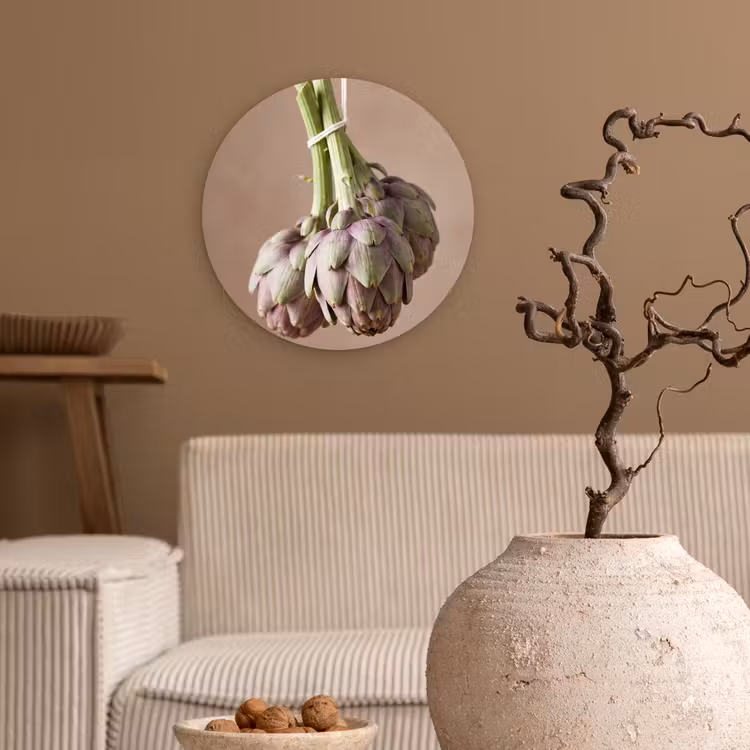 Wall circle - Glass - Artichokes - Hanging - Vegetables - Artisjokken - Hangend - Groenten Wandcirkel plexiglas klein