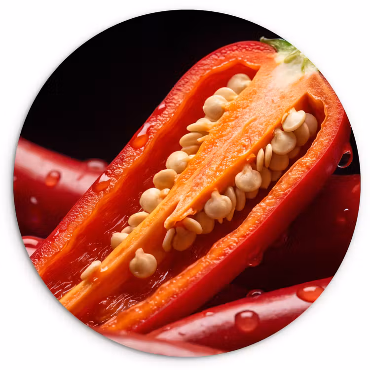 Wall circle - Glass - Chili Pepper - Red - Food - Chilipeper - Rood - Eten Wandcirkel plexiglas klein