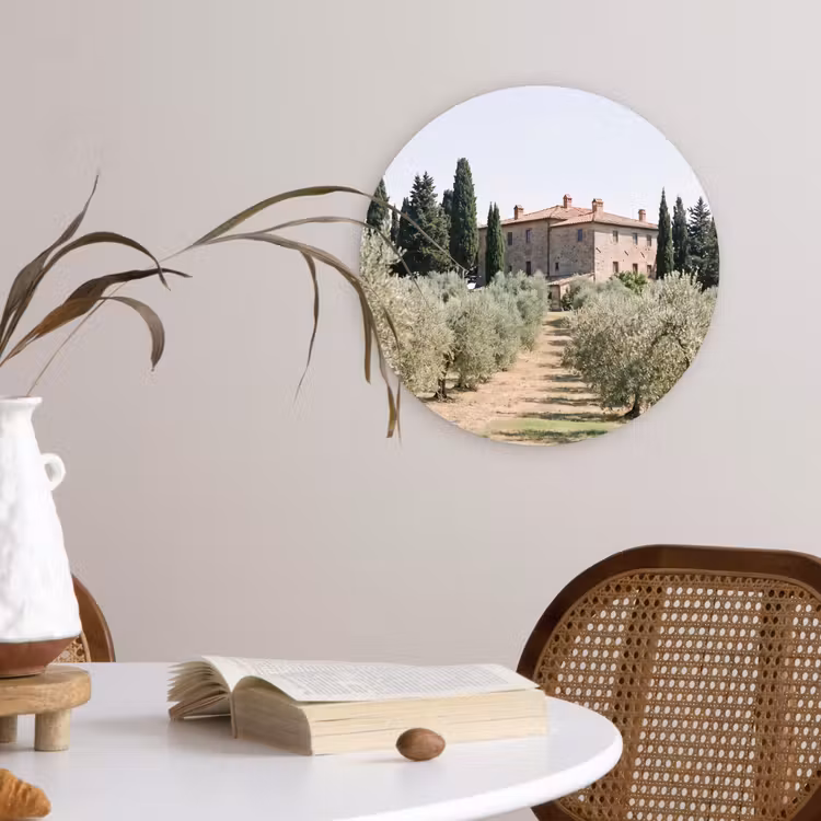 Wall circle - Glass - Country house - olive tree - orchard - Landhuis - olijfboom - gaard Wandcirkel plexiglas klein