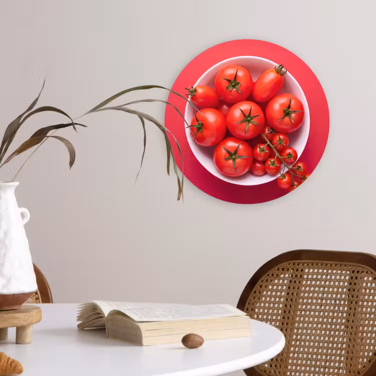 Wall circle - Glass - Dinner Plate - Red - Eten - Kom - Rood Wandcirkel plexiglas klein