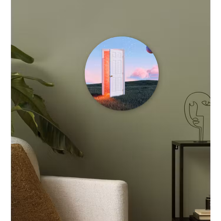 Wall circle - Glass - Door - Fantasy - Space - Deur - Fantasie - Ruimte Wandcirkel plexiglas klein