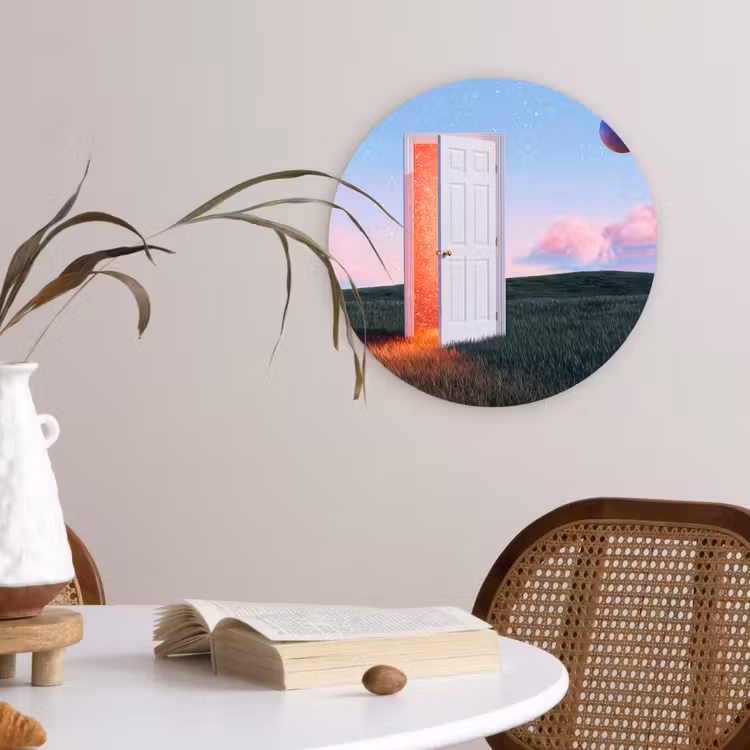 Wall circle - Glass - Door - Fantasy - Space - Deur - Fantasie - Ruimte Wandcirkel plexiglas klein