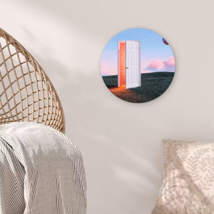 Wall circle - Glass - Door - Fantasy - Space - Deur - Fantasie - Ruimte Wandcirkel plexiglas klein
