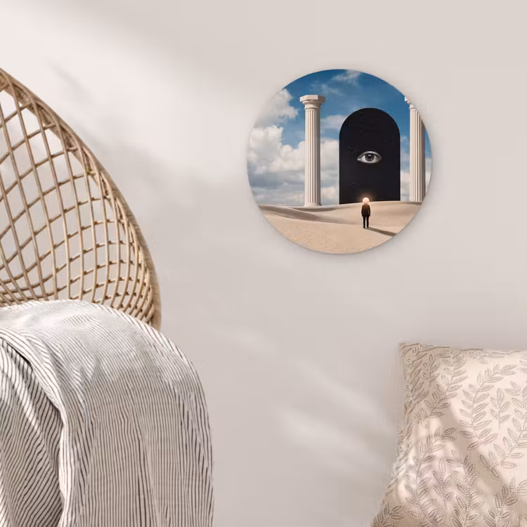 Wall circle - Glass - Dream - Desert - Eye - Droom - Woestijn - Oog Wandcirkel plexiglas klein