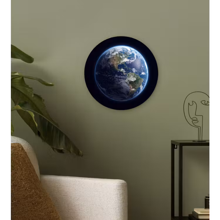 Wall circle - Glass - Earth - Space - Cosmos - Aarde - Ruimte - Kosmos Wandcirkel plexiglas klein