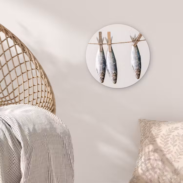 Wall circle - Glass - Fish - Hanging - Food - Vis - Hangend - Eten Wandcirkel plexiglas klein