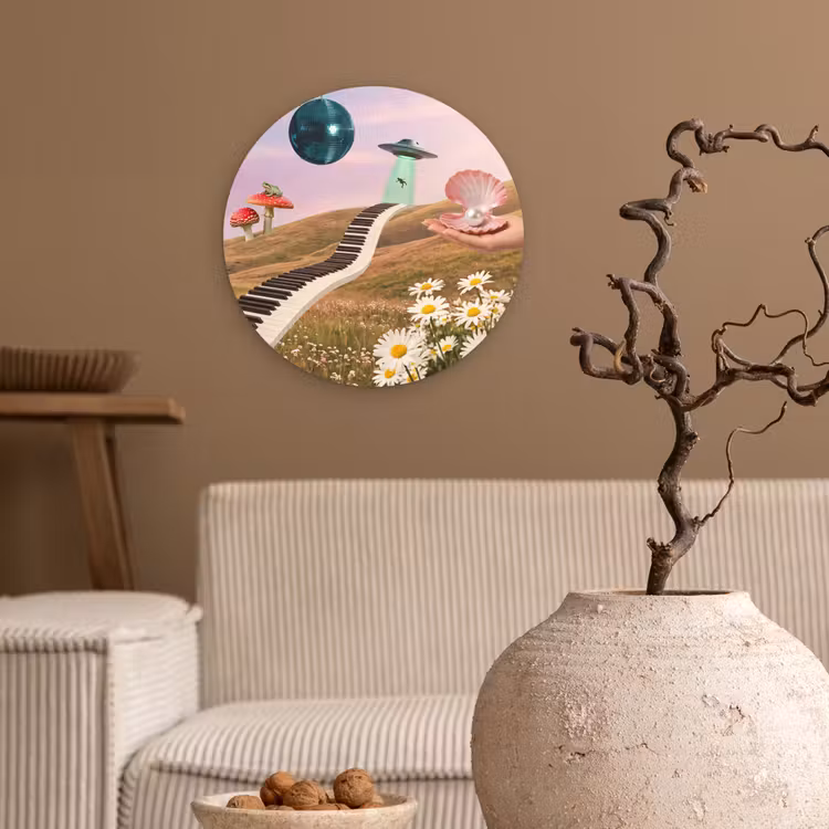 Wall circle - Glass - Fish - Nature - Abstract - Vis - Natuur - Abstract Wandcirkel plexiglas klein