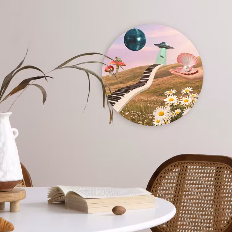 Wall circle - Glass - Fish - Nature - Abstract - Vis - Natuur - Abstract Wandcirkel plexiglas klein