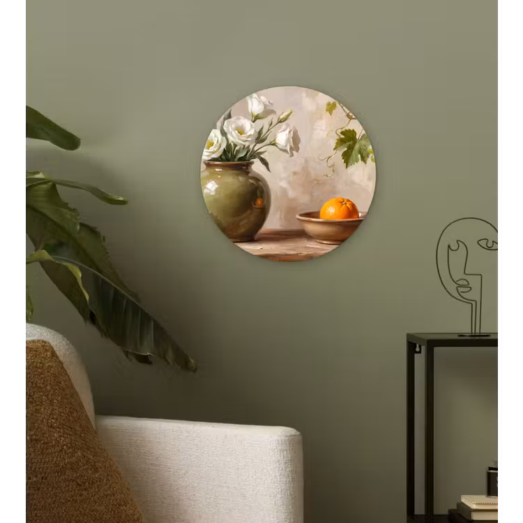 Wall circle - Glass - Flowers - Fruit - Still Life - Bloemen - Fruit - Stilleven Wandcirkel plexiglas klein