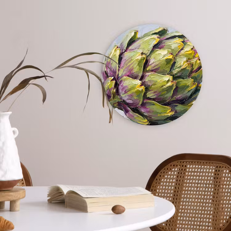 Wall circle - Glass - Food - Artichoke - Modern - Eten - Artisjok - Modern Wandcirkel plexiglas klein