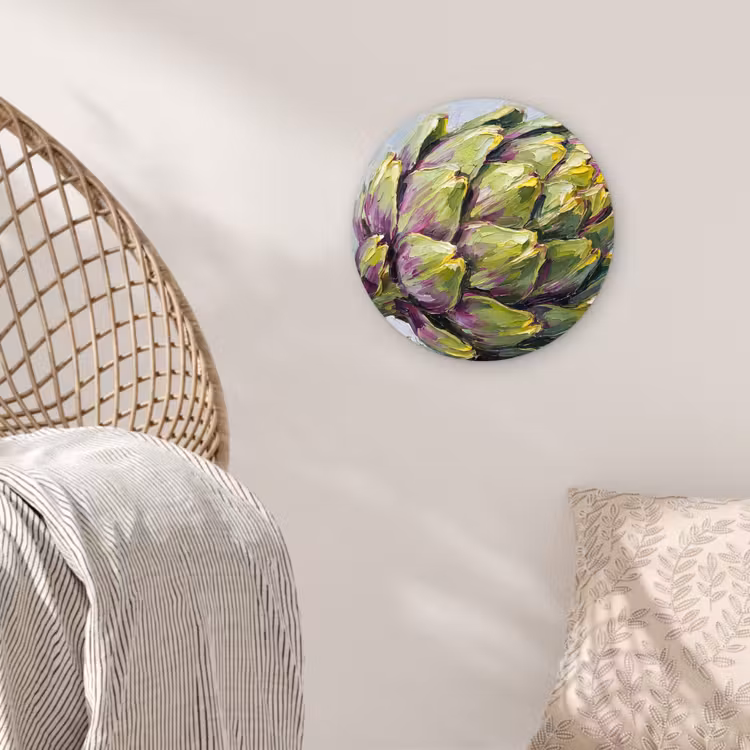 Wall circle - Glass - Food - Artichoke - Modern - Eten - Artisjok - Modern Wandcirkel plexiglas klein