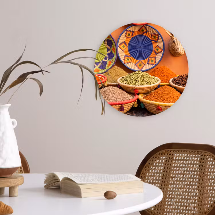 Wall circle - Glass - Food - Colorful - Culture - Eten - Kleurrijk - Cultuur Wandcirkel plexiglas klein