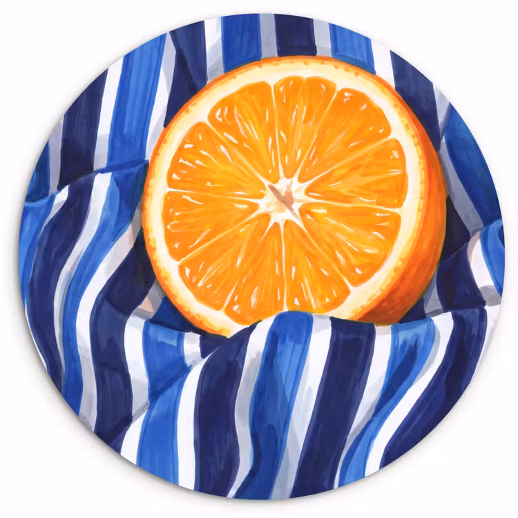 Wall circle - Glass - Food - Fruit - Orange - Eten - Fruit - Oranje Wandcirkel plexiglas klein
