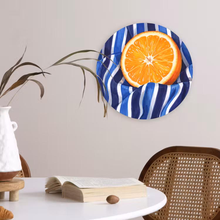 Wall circle - Glass - Food - Fruit - Orange - Eten - Fruit - Oranje Wandcirkel plexiglas klein