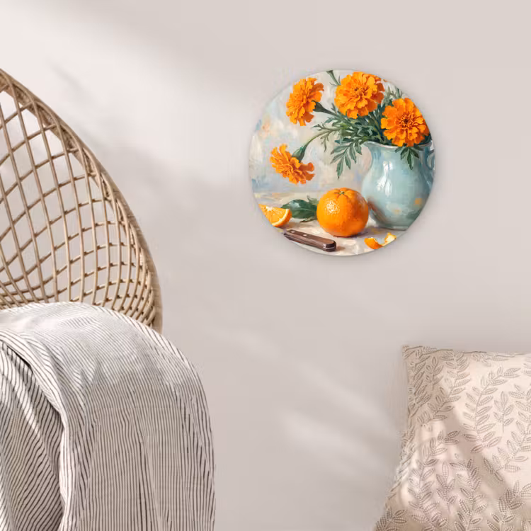 Wall circle - Glass - Food - Orange - Art - Eten - Oranje - Kunst Wandcirkel plexiglas klein