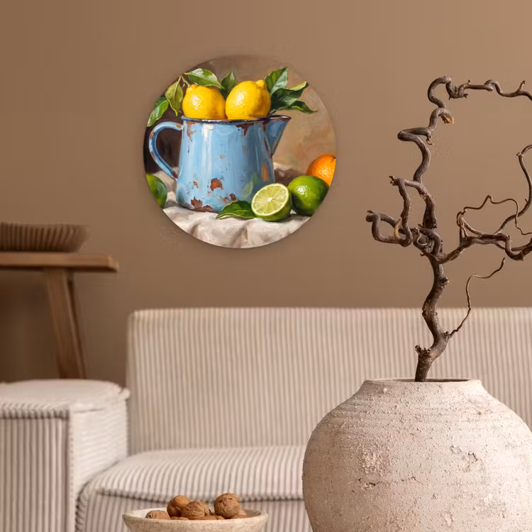 Wall circle - Glass - Food - Still Life - Classical - Eten - Stilleven - Klassiek Wandcirkel plexiglas klein