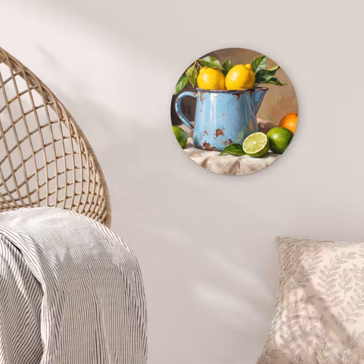 Wall circle - Glass - Food - Still Life - Classical - Eten - Stilleven - Klassiek Wandcirkel plexiglas klein